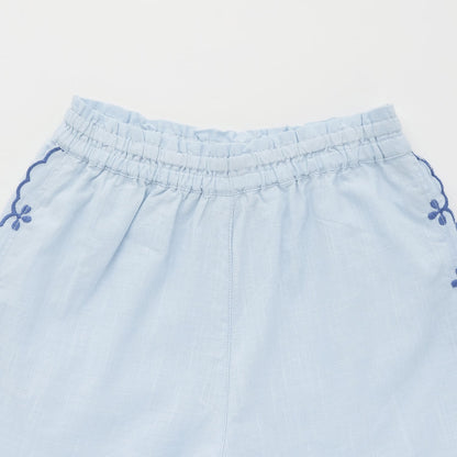 日本童裝 pe#main 達尼卡爾刺繡兩件套裝 80-130cm 女童款 夏季 TOPS PANTS
