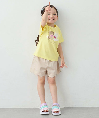 日本童裝 aF#a325 珠片印花上衣 100-150cm 女童款 夏季 TOPS