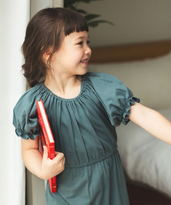 日本童裝 BE#AMS mini 泡泡袖連體衣 90-140cm 女童款 夏季 Jumpsuit