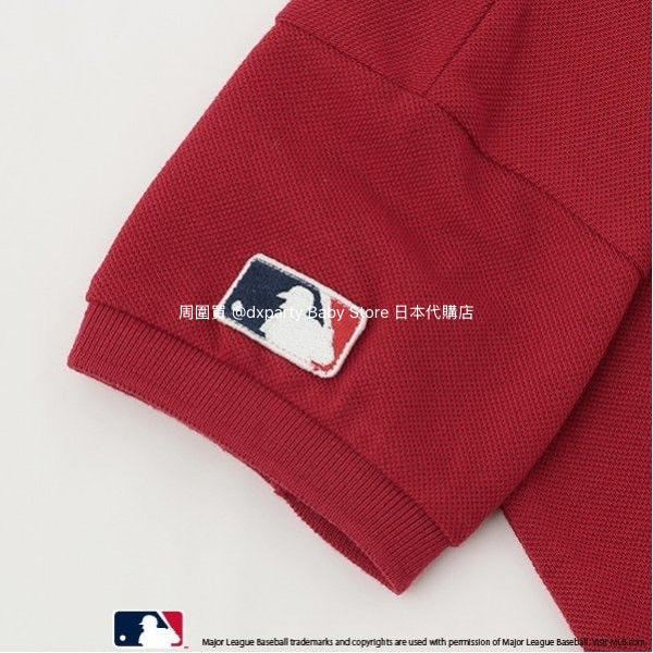 Japanese children's clothing pe#main x MLB logo embroidered polo top 80-130cm boys' summer TOPS 