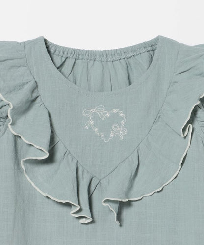 日本童裝 BE#AMS mini 刺繡荷葉邊上衣短褲兩件套裝 90-150cm 男童款 夏季 TOPS PANTS