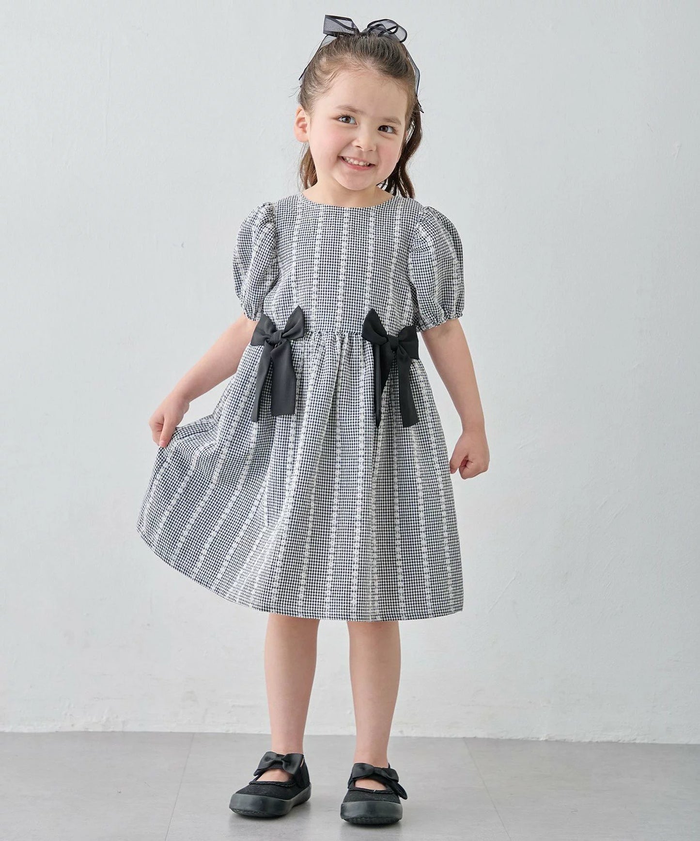 日本童裝 aF#a325 蝴蝶結連身裙 100-150cm 女童款 夏季 DRESSES 面試/宴會/表演
