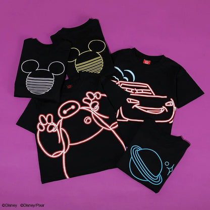 日本童裝 BDL x Disney 親子裝 夜光 印花上衣 80-150cm 男童款/女童款 夏季 TOPS