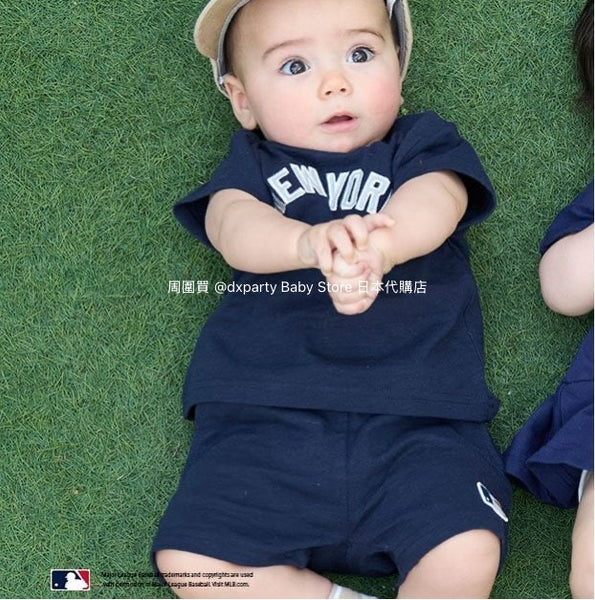 日本童裝 pe#main x MLB 兩件套裝 70-80cm 男童款/女童款 初生嬰兒 夏季 TOPS PANTS