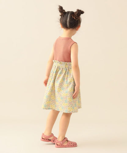 日本童裝 BE#AMS mini 碎花拼接無袖連身裙 90-150cm 女童款 夏季 DRESSES
