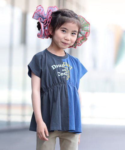 日本童裝 BE#AMS mini 雙拼色收腰上衣 90-140cm 女童款 夏季 TOPS