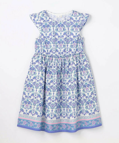 日本童裝 aF#a325 接觸冷感 全印花連身裙 90-140cm 女童款 夏季 DRESSES