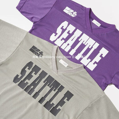 Japanese children's clothing b・R# V-neck mesh sports top 100-150cm boys/girls summer TOPS 