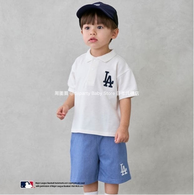 Japanese children's clothing pe#main x MLB logo embroidered shorts 80-130cm boys' summer PANTS 