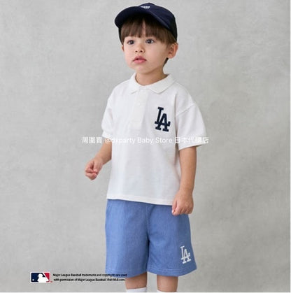 Japanese children's clothing pe#main x MLB logo embroidered shorts 80-130cm boys' summer PANTS 