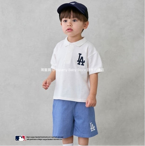 日本童裝 pe#main x MLB logo刺繡短褲 80-130cm 男童款 夏季 PANTS