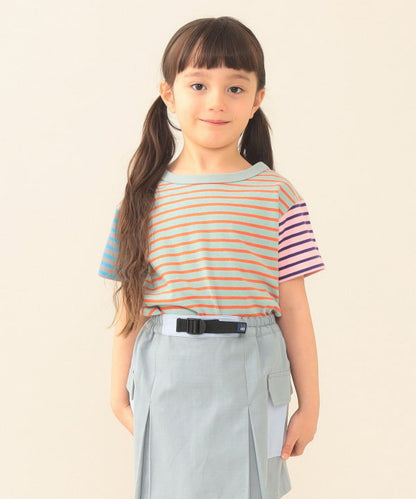 日本童裝 BE#AMS mini 條紋短袖上衣 90-140cm 女童款 夏季 TOPS