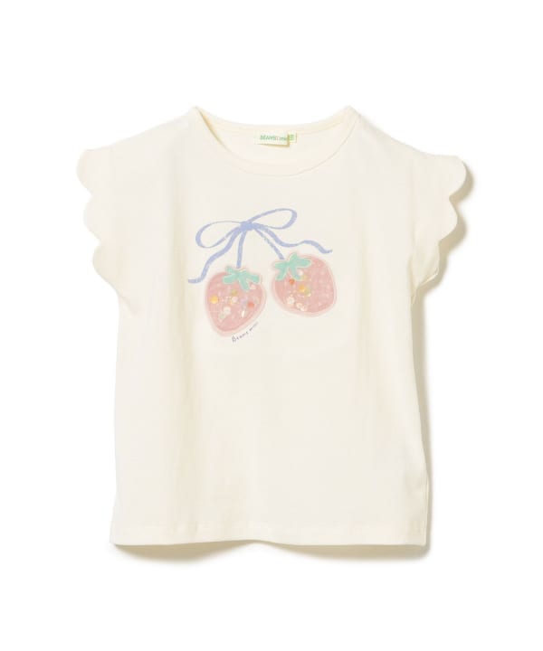 日本童裝 BE#AMS mini 士多啤梨荷葉邊上衣 90-150cm 女童款 夏季 TOPS