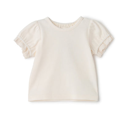 日本童裝 pe#main 蕾絲袖上衣 70-80cm 女童款 初生嬰兒 夏季 TOPS