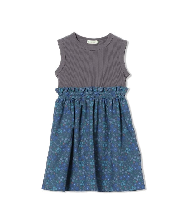 日本童裝 BE#AMS mini 碎花拼接無袖連身裙 90-150cm 女童款 夏季 DRESSES