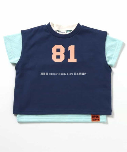 BREEZE Japanese Children's Clothing Vest and Top Two-Piece Set 80-140cm Boys'/Girls' Summer TOPS 