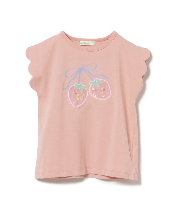 日本童裝 BE#AMS mini 士多啤梨荷葉邊上衣 90-150cm 女童款 夏季 TOPS