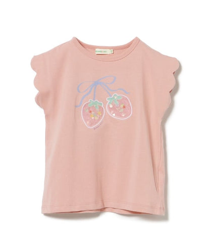 日本童裝 BE#AMS mini 士多啤梨荷葉邊上衣 90-150cm 女童款 夏季 TOPS