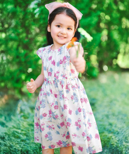日本童裝 aF#a325 接觸冷感 全印花連身裙 90-140cm 女童款 夏季 DRESSES