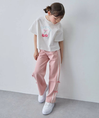 日本童裝 aF#a325 吸水速乾 蕾絲蝴蝶結運動褲 110-130cm 女童款 夏季 PANTS