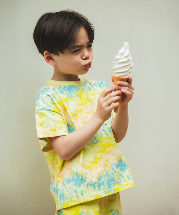 日本童裝 BE#AMS mini 扎染印花兩件套裝 90-150cm 男童款 夏季 TOPS PANTS