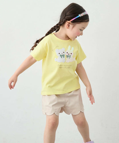 日本童裝 aF#a325 珠片印花上衣 100-150cm 女童款 夏季 TOPS