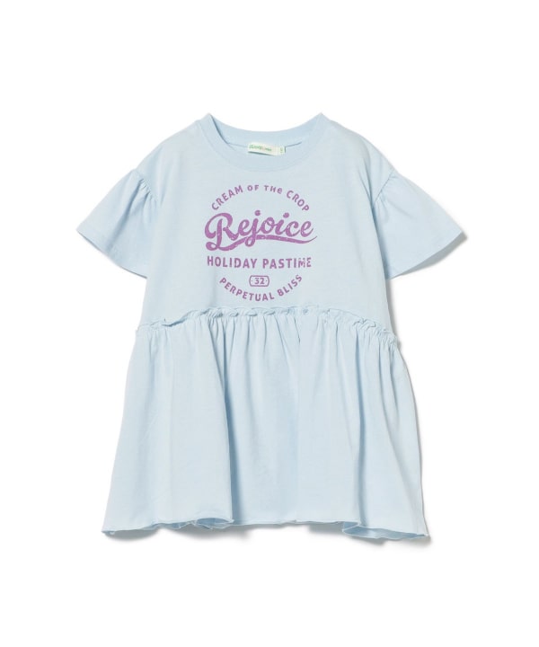 日本童裝 BE#AMS mini 印花皺褶上衣 90-140cm 女童款 夏季 TOPS