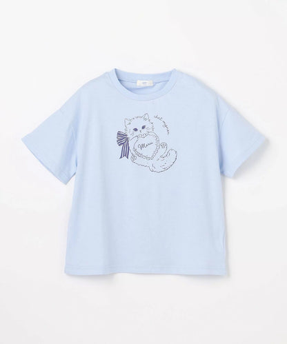 日本童裝 aF#a325 接觸冷感 印花短袖上衣 90-150cm 女童款 夏季 TOPS