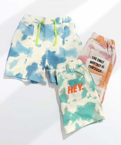 Japanese children's clothing BREEZE tie-dye shorts 90-150cm boys'/girls' summer PANTS 