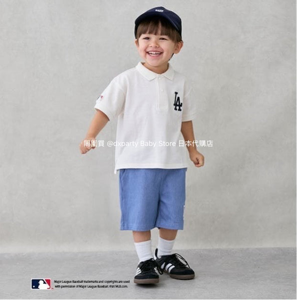 日本童裝 pe#main x MLB logo刺繡短褲 80-130cm 男童款 夏季 PANTS