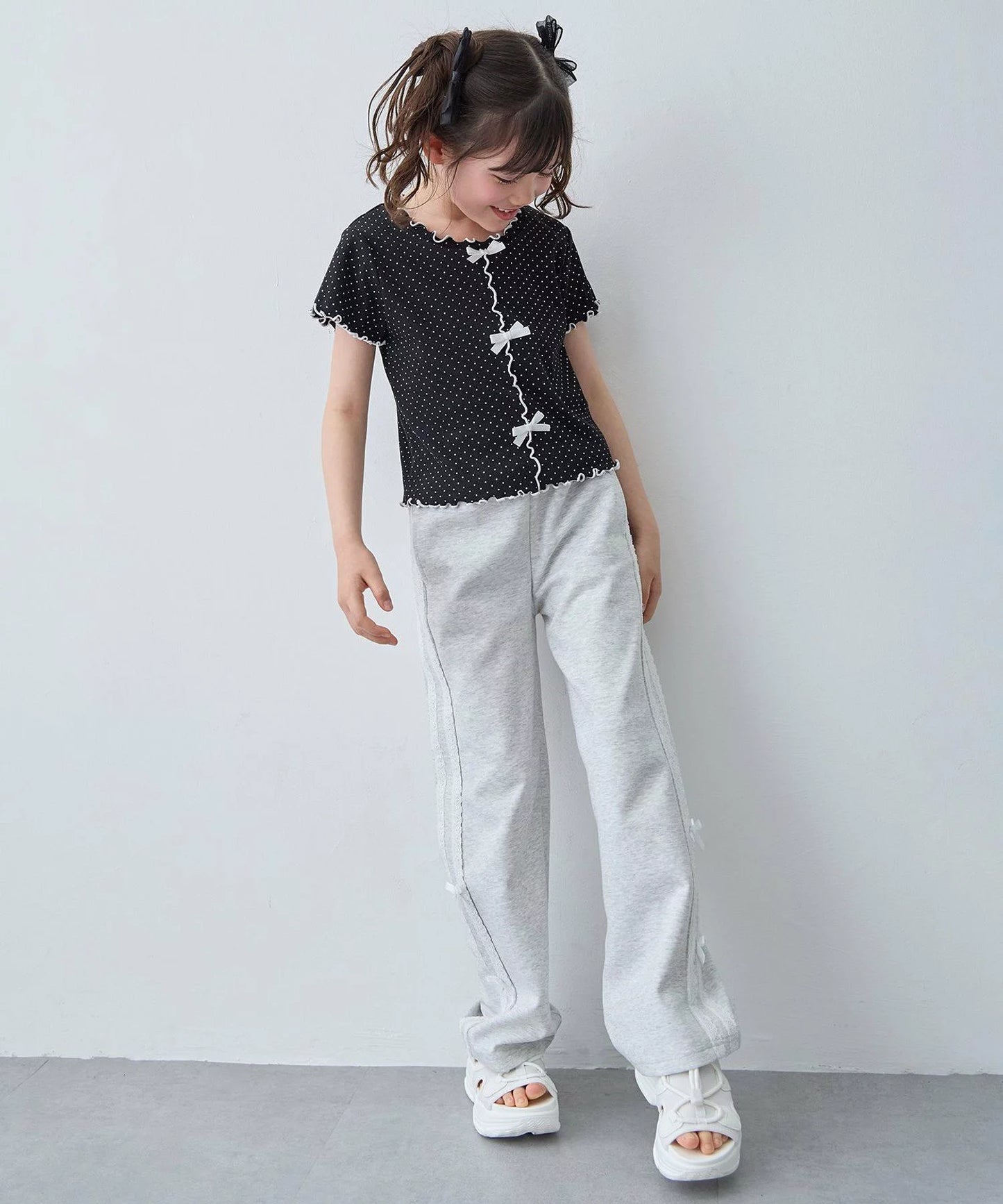 日本童裝 aF#a325 吸水速乾 蕾絲蝴蝶結運動褲 110-130cm 女童款 夏季 PANTS