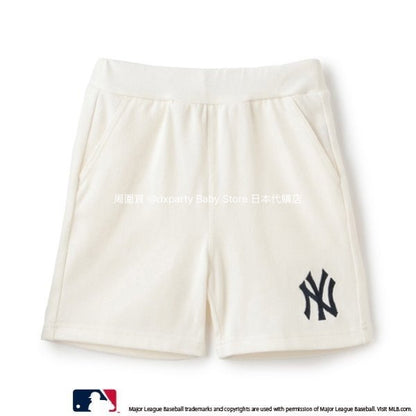 Japanese children's clothing pe#main x MLB logo embroidered shorts 80-130cm boys' summer PANTS 