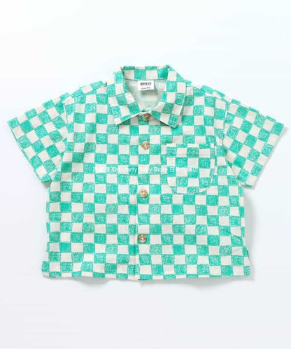 Japanese children's clothing BREEZE printed shirt 90-140cm boys' summer TOPS 