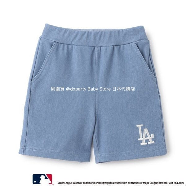 日本童裝 pe#main x MLB logo刺繡短褲 80-130cm 男童款 夏季 PANTS