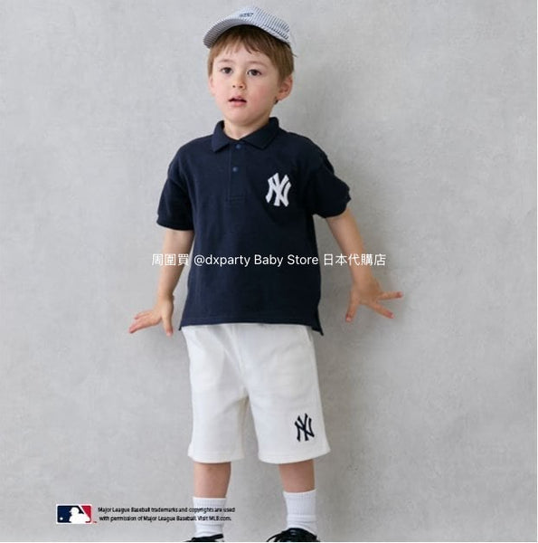 日本童裝 pe#main x MLB logo刺繡短褲 80-130cm 男童款 夏季 PANTS