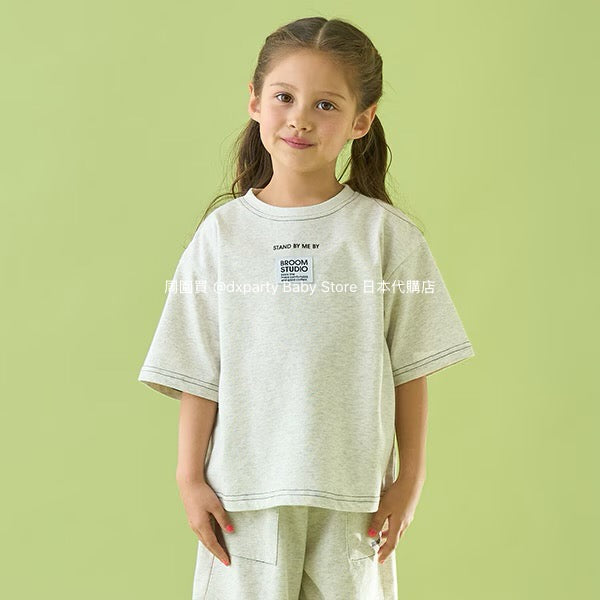 Japanese children's clothing b・R# patch logo top 100-150cm boys/girls summer TOPS 