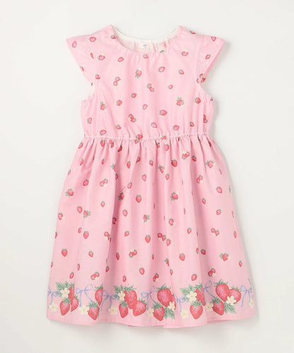 日本童裝 aF#a325 接觸冷感 全印花連身裙 90-140cm 女童款 夏季 DRESSES