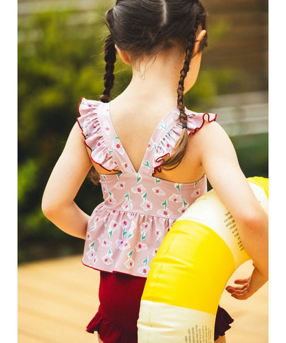 日本童裝 BE#AMS mini 泳衣兩件套裝 100-130cm 女童款 夏季 夏日玩水泳衣特輯