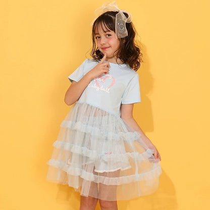 日本童裝 BDL 薄紗層疊連身裙 90-140cm 女童款 夏季 TOPS DRESSES