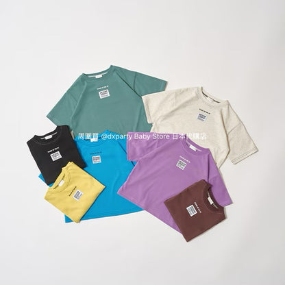 Japanese children's clothing b・R# patch logo top 100-150cm boys/girls summer TOPS 