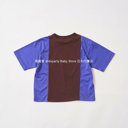 Japanese children's clothing b・R# water-absorbing quick-drying touch cool color-block mesh sports top 100-150cm boys/girls summer TOPS 