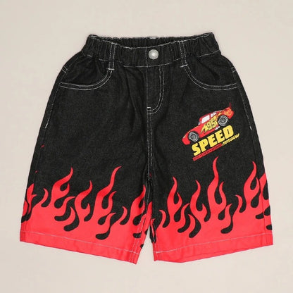 日本童裝 BDL x Disney Cars牛仔七分褲 90-130cm 男童款 夏季 PANTS