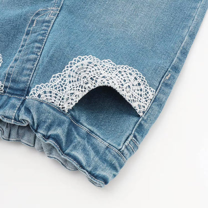 日本童裝 pe#main 蕾絲口袋牛仔長褲 80-130cm 女童款 夏季 PANTS