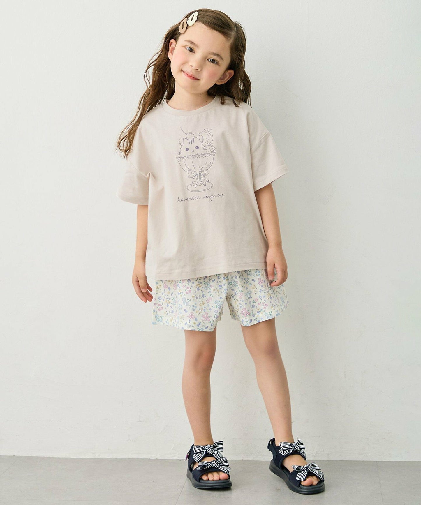 日本童裝 aF#a325 接觸冷感 休閒短褲 100-150cm 女童款 夏季 PANTS