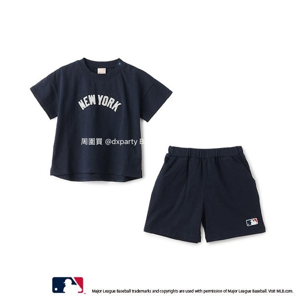 日本童裝 pe#main x MLB 兩件套裝 80-140cm 男童款 夏季 TOPS PANTS
