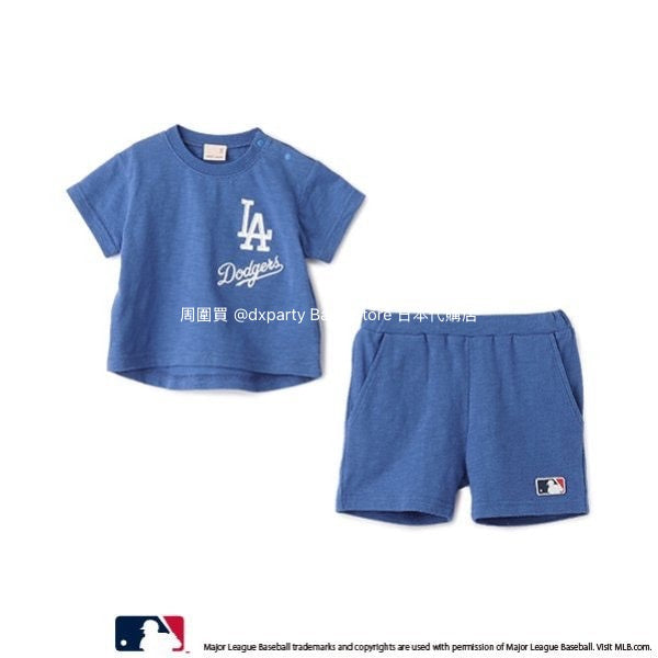 日本童裝 pe#main x MLB 兩件套裝 70-80cm 男童款/女童款 初生嬰兒 夏季 TOPS PANTS