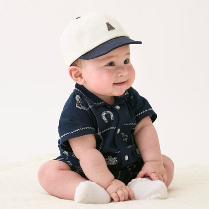 日本童裝 pe#main 印度棉圖案刺繡連衣 70-80cm 男童款 初生嬰兒 夏季 Jumpsuit
