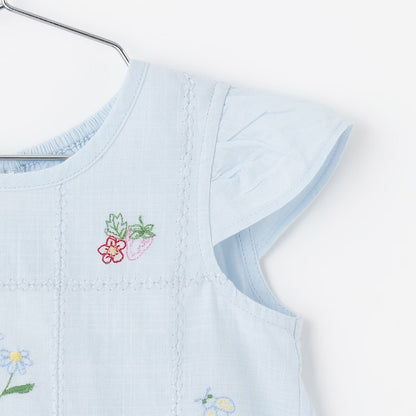 日本童裝 pe#main 達尼卡爾刺繡兩件套裝 80-130cm 女童款 夏季 TOPS PANTS