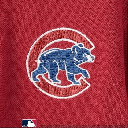 Japanese children's clothing pe#main x MLB logo embroidered polo top 80-130cm boys' summer TOPS 