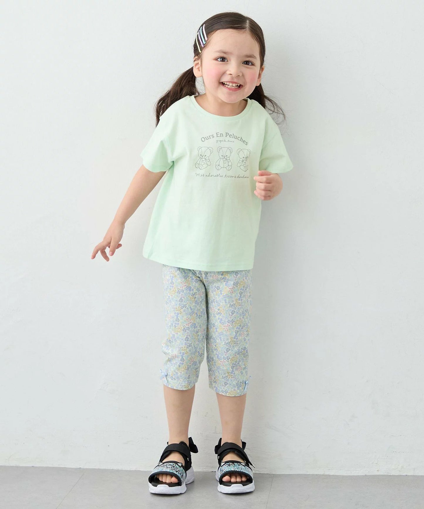 日本童裝 aF#a325 彈力五分緊身褲 90-140cm 女童款 夏季 PANTS